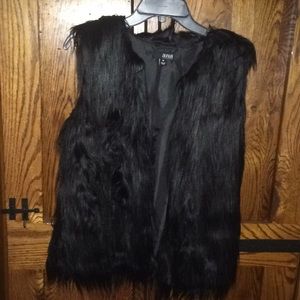 A.N.A. Faux Fur Black Vest
